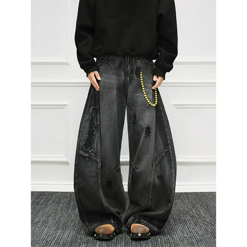 Men'S Fashion Grey Jeans - Vintage New Fashion American Style Men's