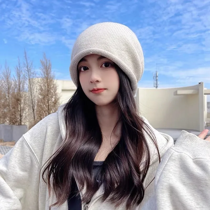 Beanie Winter Hat - Knitted Bonnet Hoods Female Winter Warm