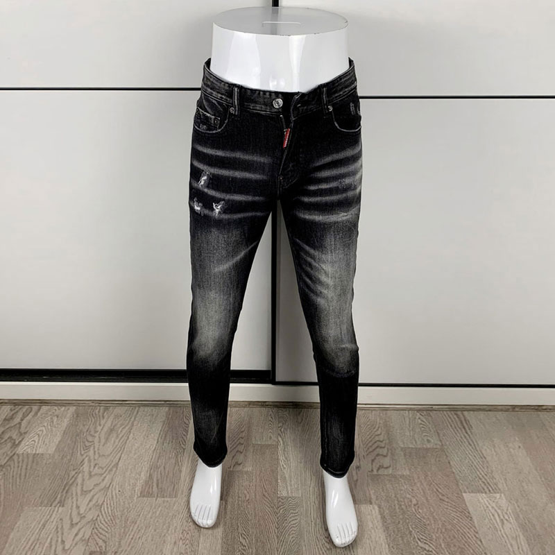Men'S Fashion Grey Jeans - Street Fashion Men's Tight Black Grey