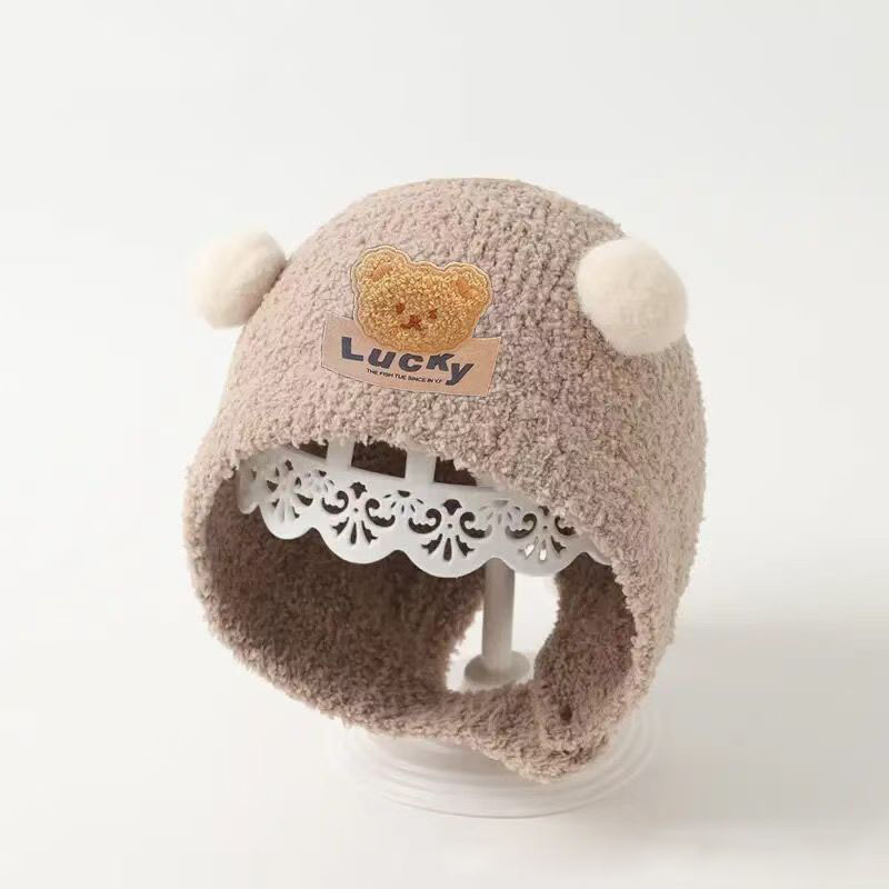 Beanie Winter Hat - Cute Bear Baby Ear Protection Cap