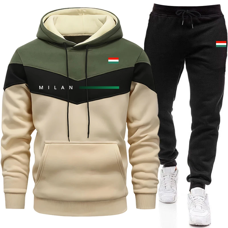 Mens Fashion Trend - Italy Fashion Men's Hoodies Set Daily