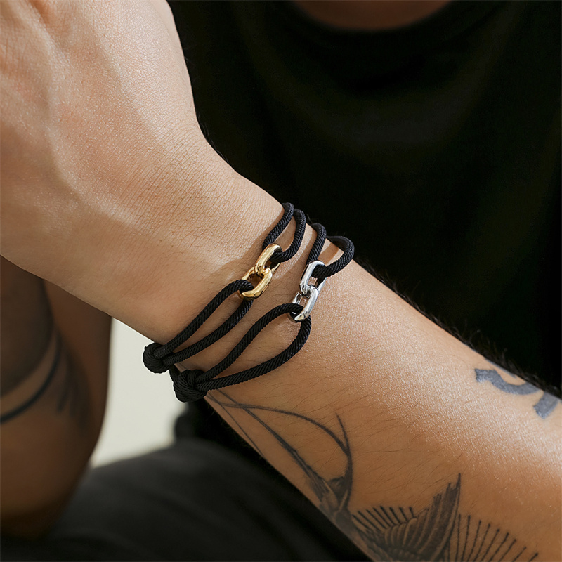 Milan Men'S Fashion - Minimalist Milan Rope Bracelet Simple Black