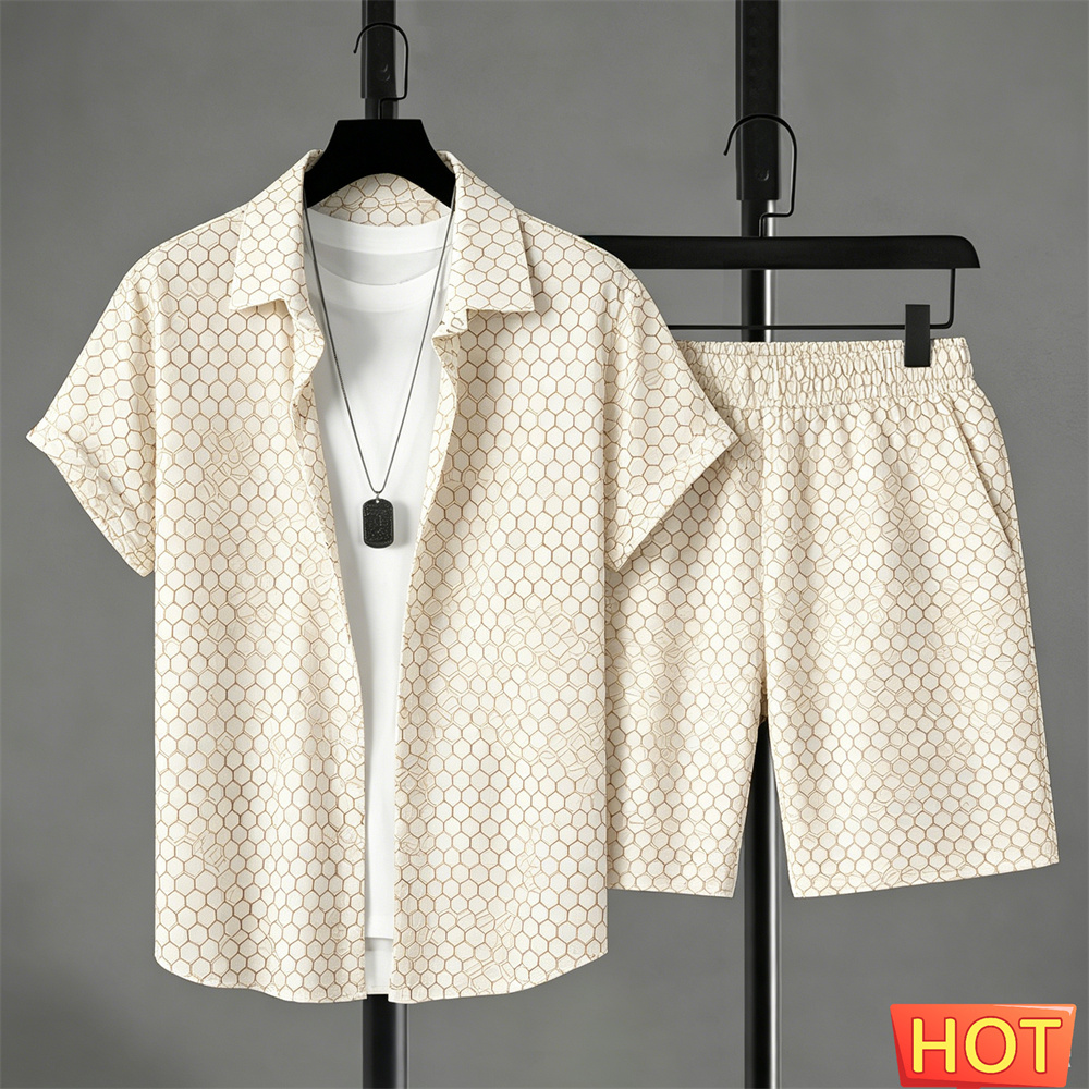 Men'S Fashion Essentials - Summer Outfits Man Shirt Set Gradient