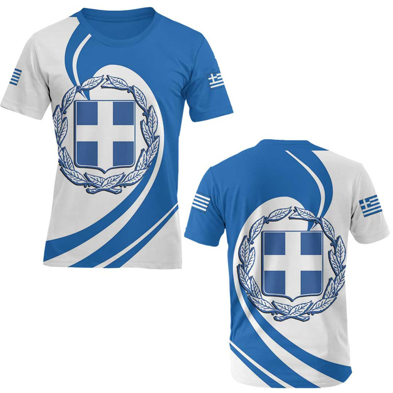 Men'S Fashion Greece - Greece Flag Map 3d Printed T