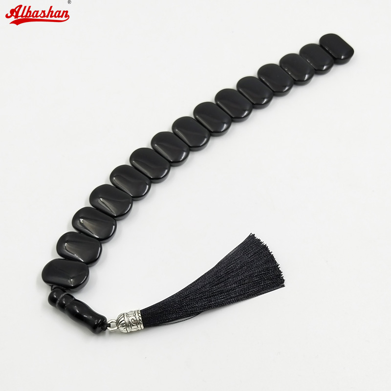 Men'S Fashion Greece - Tasbih Men Natural Black Agate Row