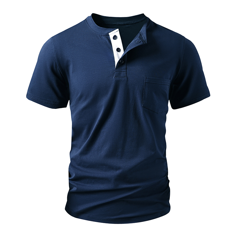 Mens Fashion Streetwear - Henley T Shirt Men's EU Size