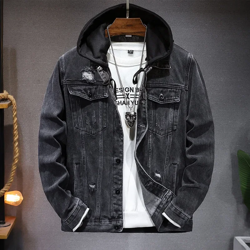 Men'S Fashion Grey Jeans - Pop Spring Autumn New Fashion Men's