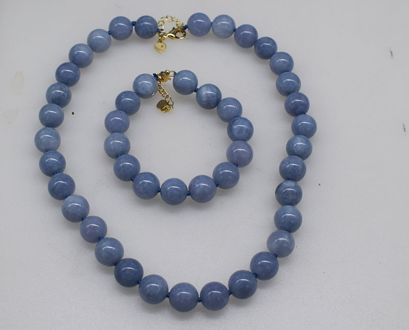 Men'S Fashion Jewelry Bracelets - one set green/pink/brown/blue jade round 12mm