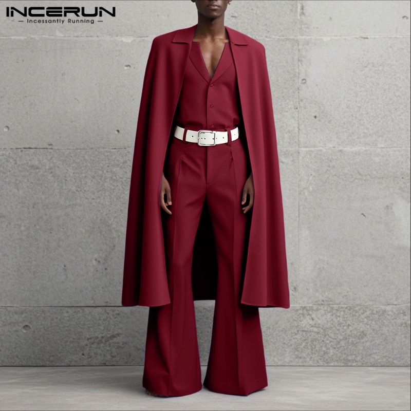 INCERUN Men Sets Solid Color L - Mens Fashion Streetwear review and price