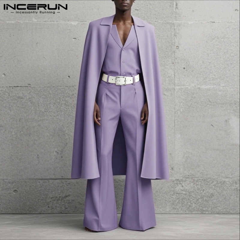 INCERUN Men Sets Solid Color L - Mens Fashion Streetwear review and price