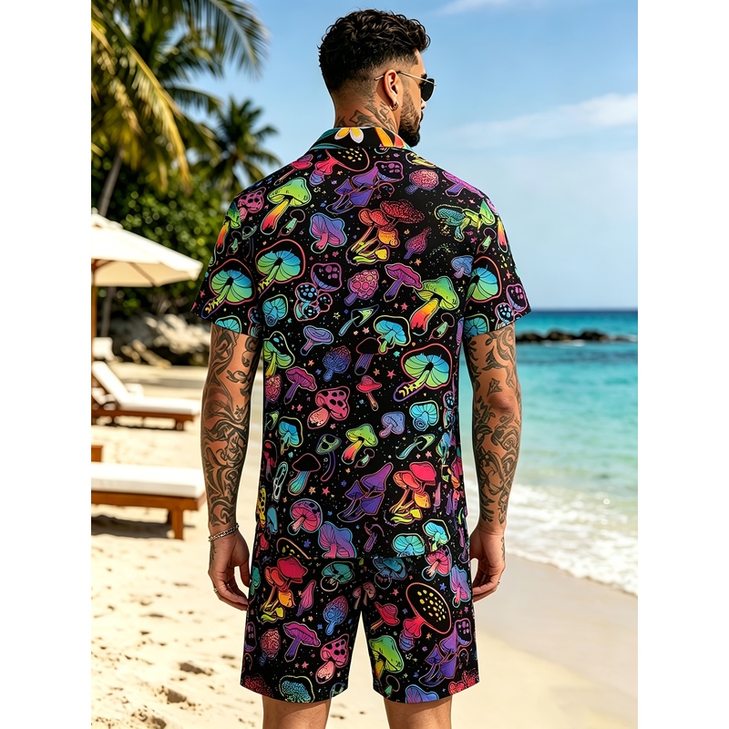 Men's Fashion 3D Mushroom prin - Mens Fashion Streetwear review and price