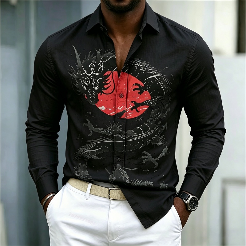 2026 New Men's Shirt White Bla - Mens Fashion Streetwear review and price