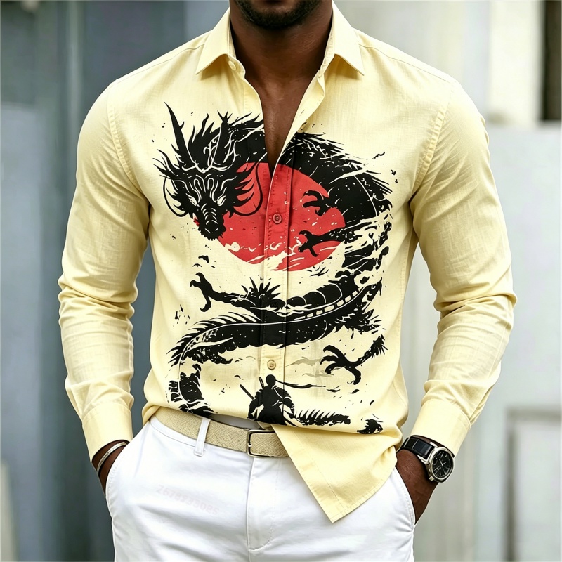 2026 New Men's Shirt White Bla - Mens Fashion Streetwear review and price
