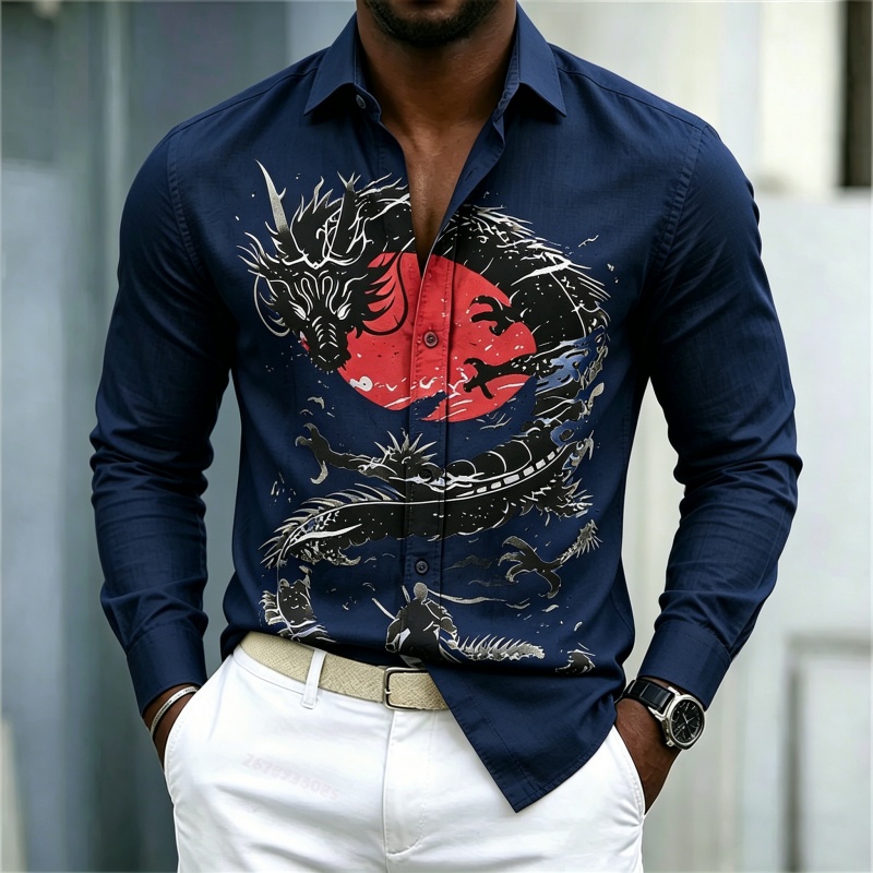 2026 New Men's Shirt White Bla - Mens Fashion Streetwear review and price