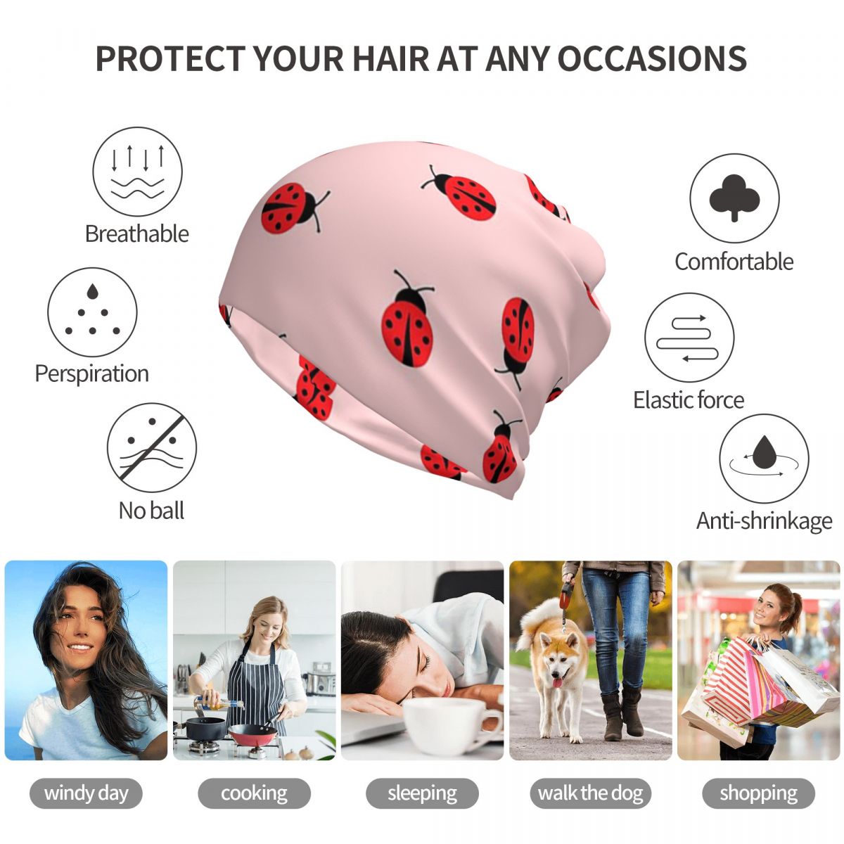 Cute Ladybug On Pink Backgroun - Beanie Winter Hat review and price
