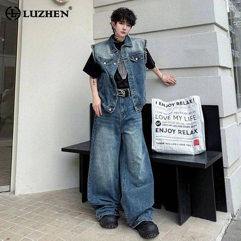 LUZHEN 2026 Summer Denim Two-p - Mens Fashion Streetwear review and price
