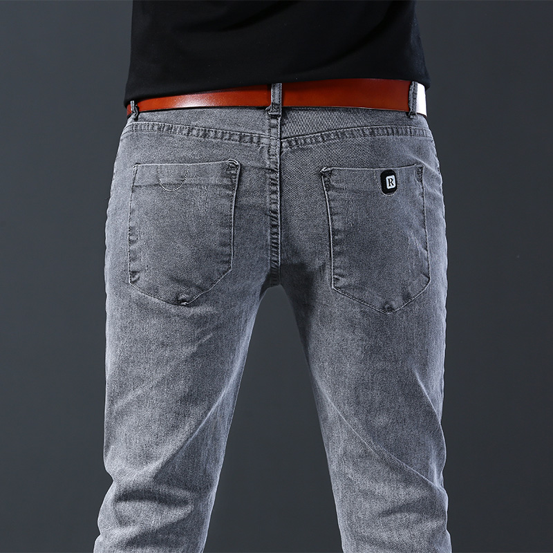 Men's Slim Elastic Grey Jeans  - Men'S Fashion Grey Jeans review and price