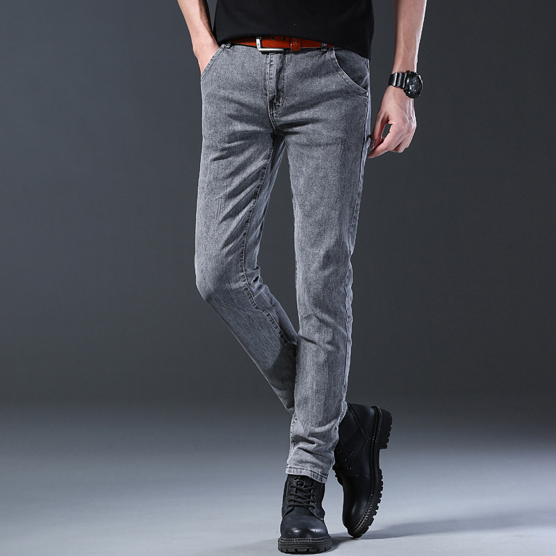 Men's Slim Elastic Grey Jeans  - Men'S Fashion Grey Jeans review and price