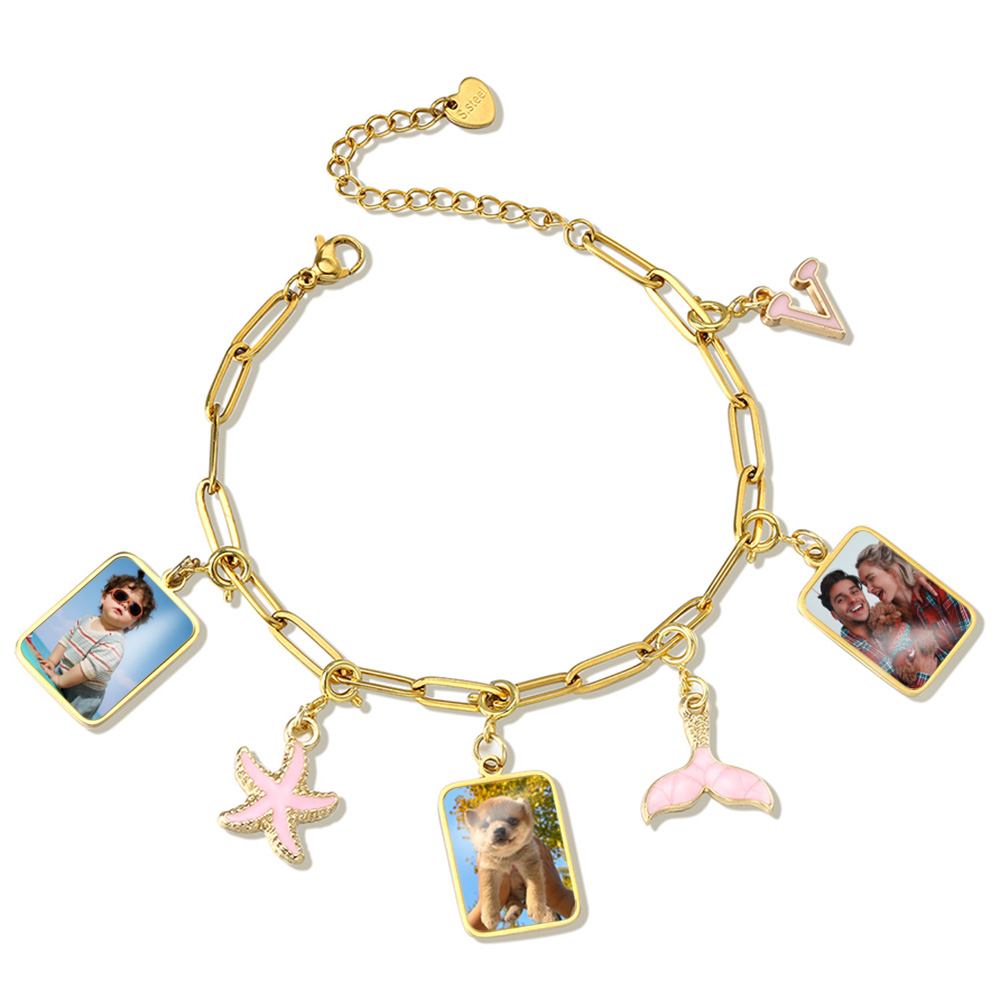 Customized Photo Letter Flag P - Men'S Fashion Jewelry Bracelets review and price