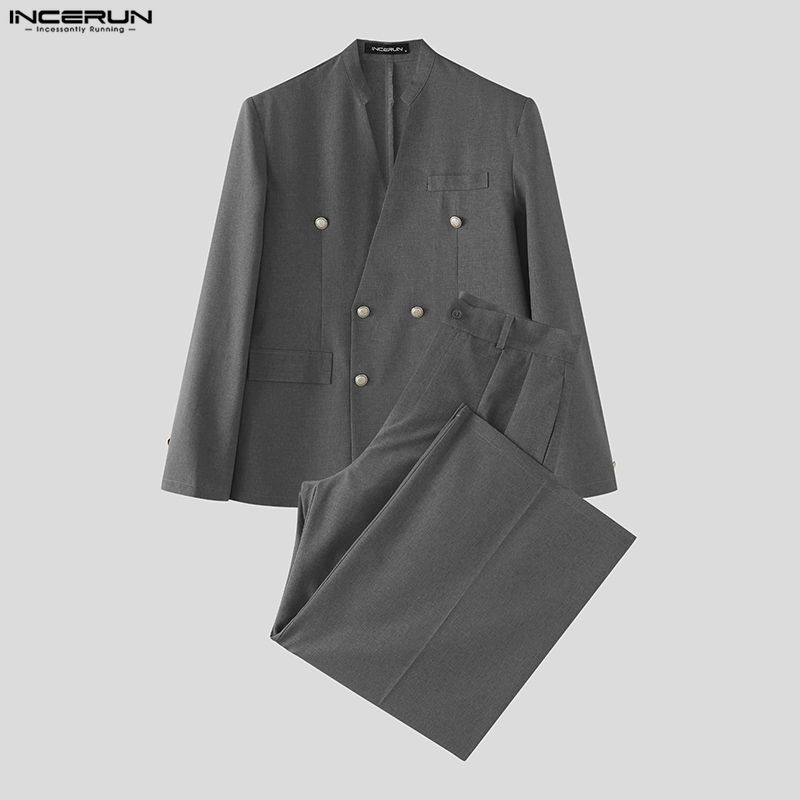 INCERUN Men's Sets Solid Color - Mens Fashion Streetwear review and price