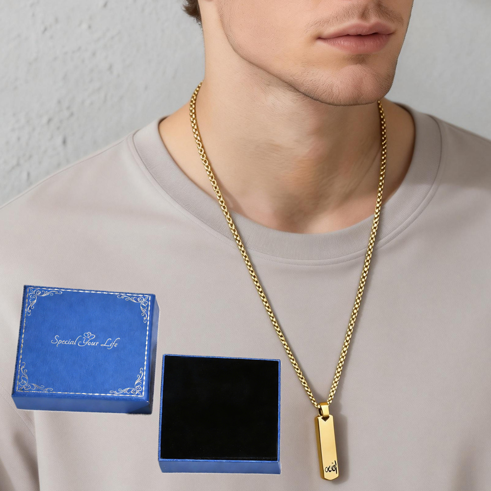 3D Bar Necklace, Cool Simple D - Men'S Fashion All Black Outfit review and price