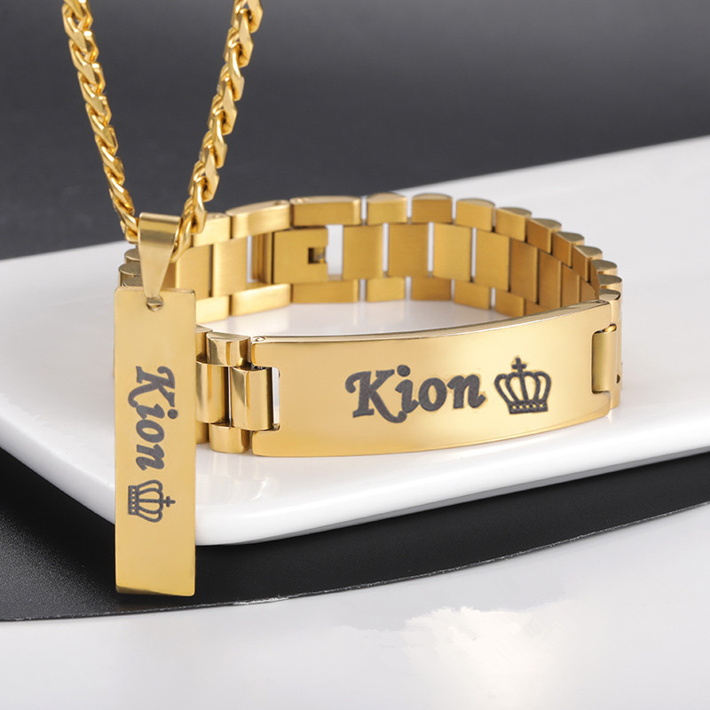 Custom Men Name Necklace Big B - Men'S Fashion Jewelry Bracelets review and price