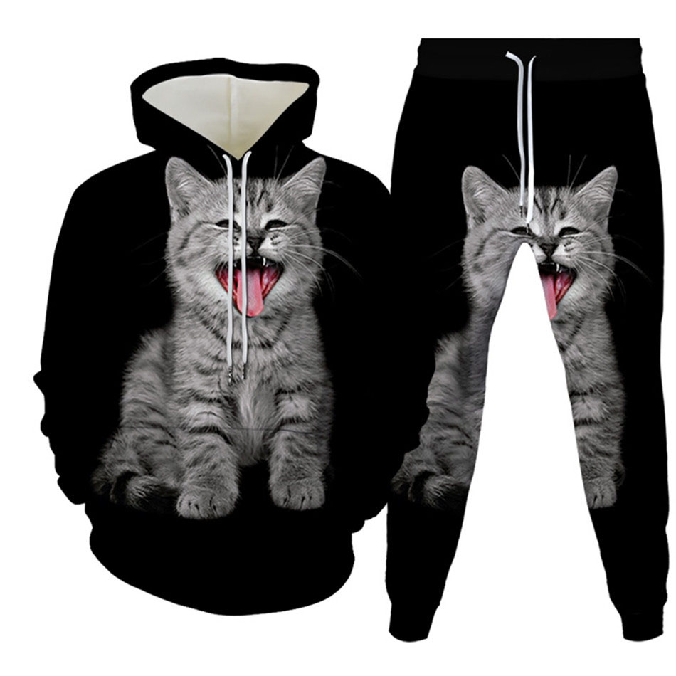 Autumn Funny Animal Cat 3D Pri - Men'S Spring Fashion review and price