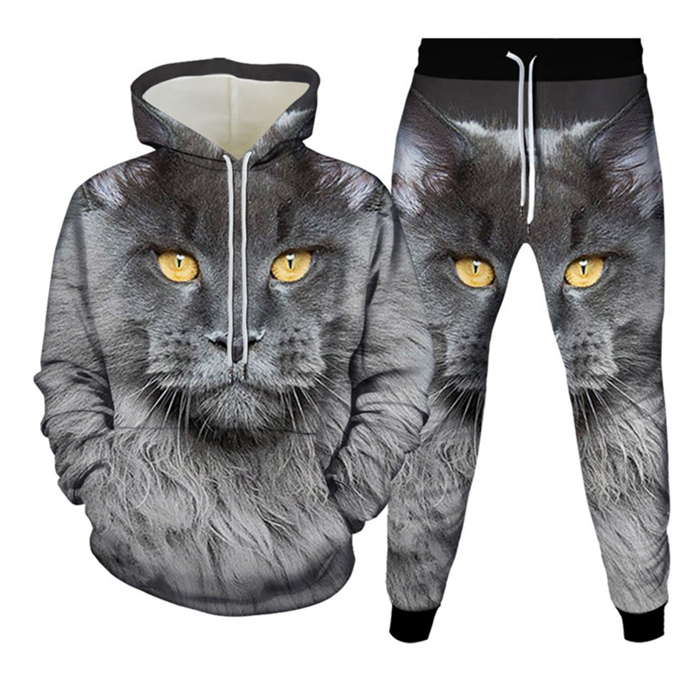 Autumn Funny Animal Cat 3D Pri - Men'S Spring Fashion review and price