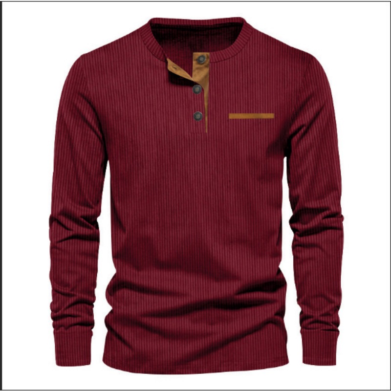 Men's Corduroy Henley Neck Lon - Mens Fashion Trend review and price